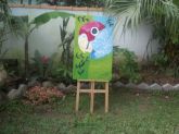 PINTURA EM TELA : PAPAGAIO